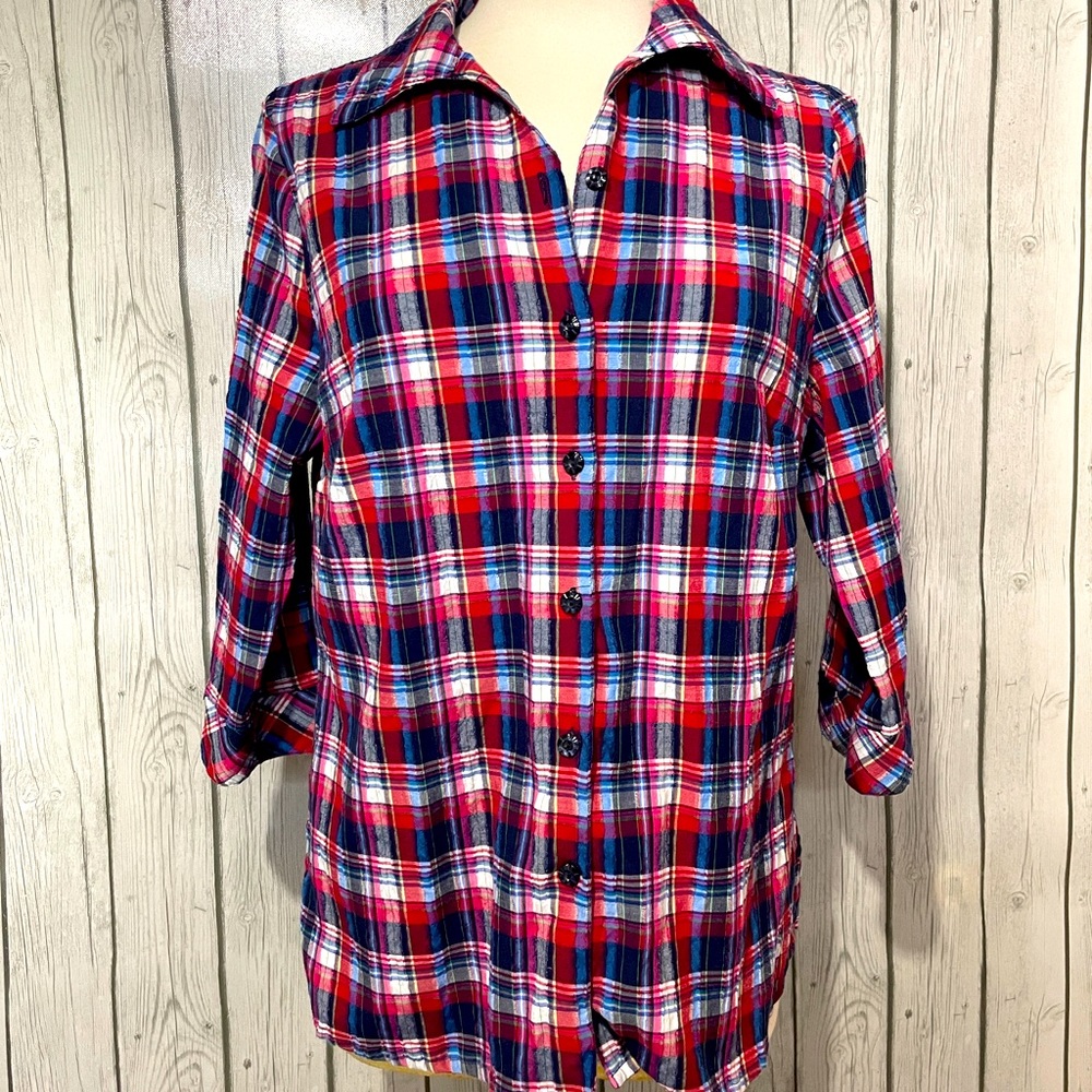 Ladies Plaid Blouse